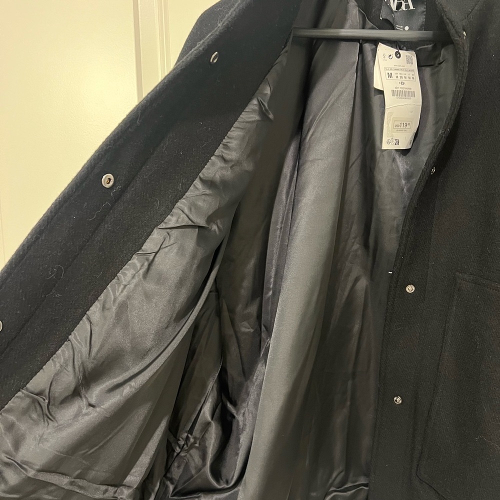 ZARA oversized wool black bomber jacket - Picture 12 of 12